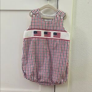 Red and White Gingham romper, 3T
